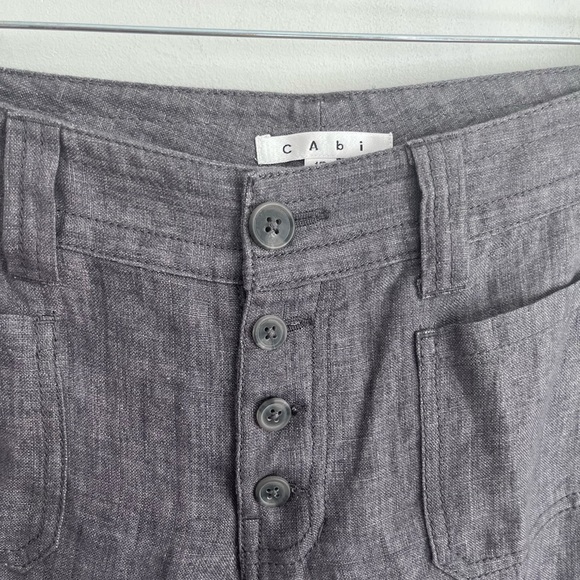 CaBi Gray Linen Wide Leg pants - Picture 3 of 8